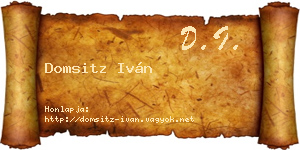 Domsitz Iván névjegykártya
