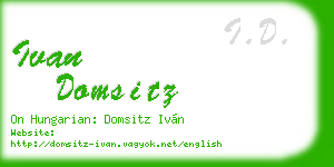 ivan domsitz business card